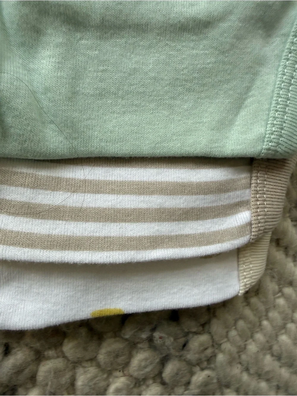 cloud island White, Beige & Mint Snail Print Tank Bodysuits - 3 Pack newborn